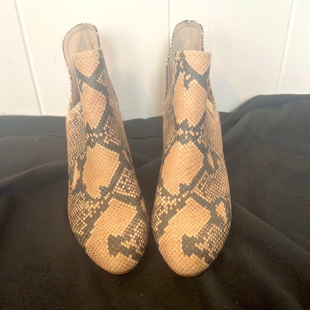 Steve Madden Chunky Heel Faux Snakeskin Boots